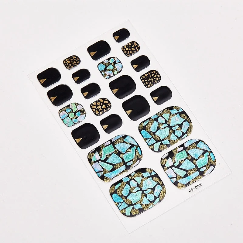 22 Tips/Sheet Designer Nail Decals Full Cover Nail Stickers Nail Designs Full Beauty Nail Art Stickers Creative Nail Decoration