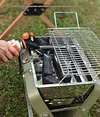 Charcoal Grill, 2-5 Person Portable Compact Folding Metal Grill, Easy to Carry Camping Backpacking Stove Grilling Suitable for Outdoor Travel Cooking Picnic, Green, Standard