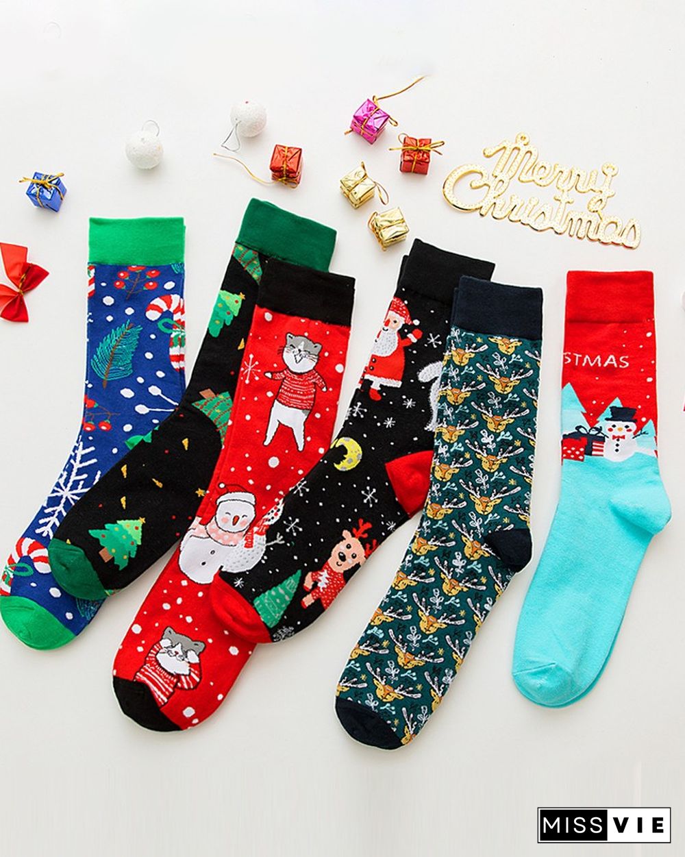 Christmas Mixed Print Men Socks