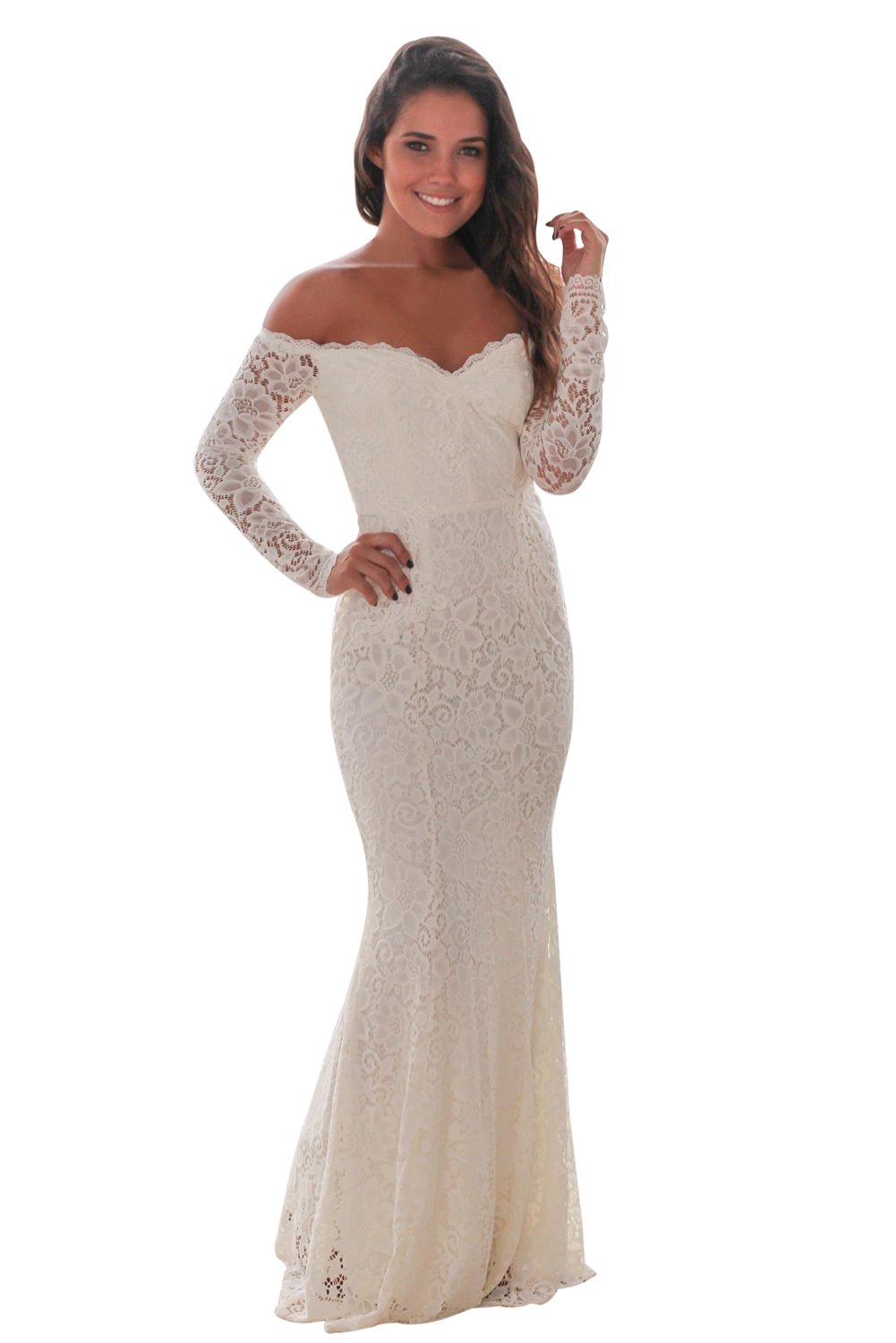 Gorgeous Long Sleeves Lace Mermaid Evening Dress
