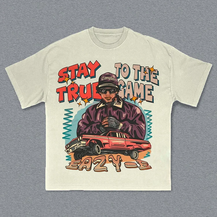 Stay True To The Game Print Short Sleeve T-Shirt