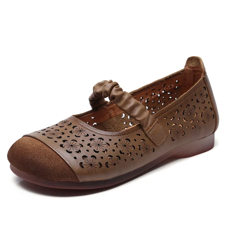 Yyvonne Cowhair Retro Flat-Soled Sandals Women 2025 Summer New Casual Comfortable Soft-Soled Mother Shoes