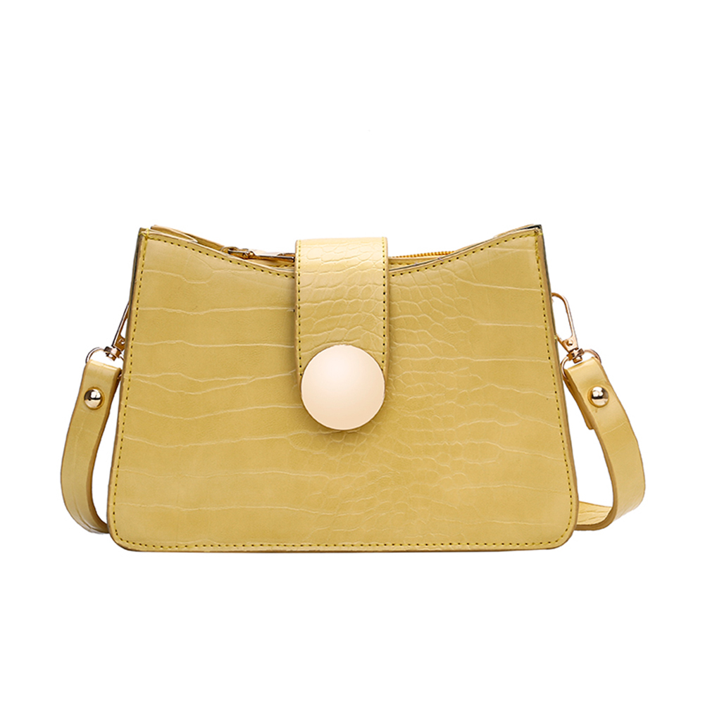 

Retro Female Handbag Tote Alligator Leather Shoulder Crossbody Bag -Yellow, 501 Original