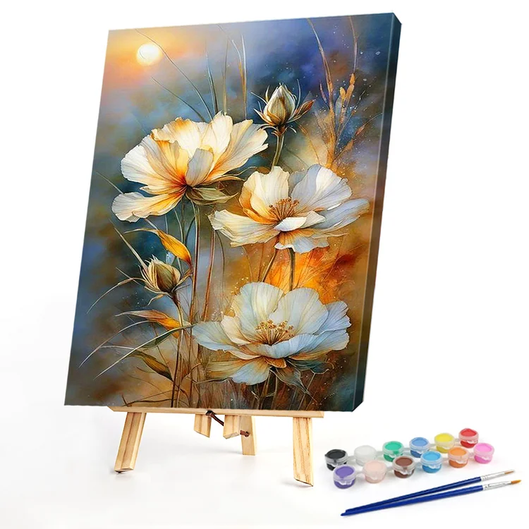 Oil Paint By Numbers -  Flowers At Sunset  40*60CM