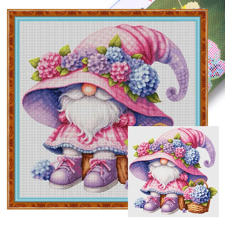 『Spring Brand』Dwarf - 16CT Stamped Egyptian Cotton Thread Cross Stitch(55*55cm)(78 Colors)