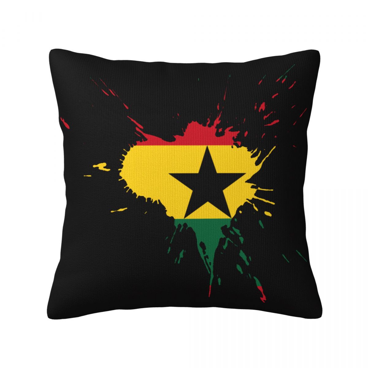 Ghana Ink Spatter Decorative Square Throw Pillow Covers