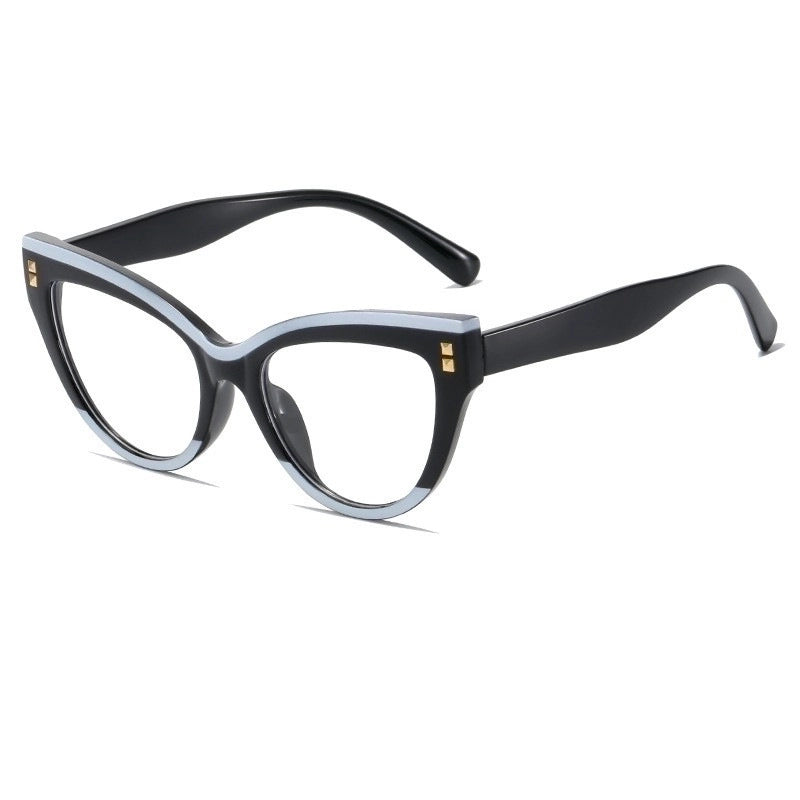Retro Color Block Pc Square Full Frame Optical Glasses