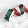 Two-sided Golden Edge Christmas Decor Festive Green Red Golden Ribbon 3.8cm x 9m