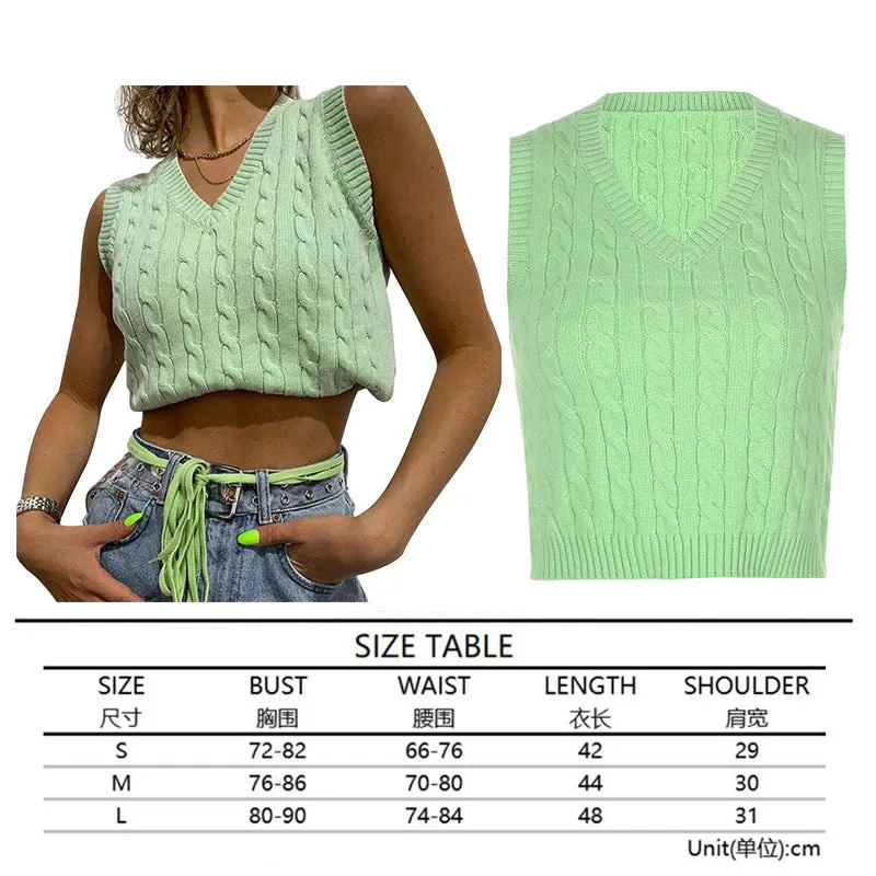 Argyle Sweater Vest Women  Black Sleeveless Plaid Knitted Crop Sweaters Casual Autumn Preppy Style 2020 tops V Neck Vintage
