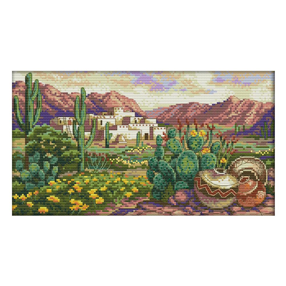 

Desert Landscape - 14CT Stamped Cross Stitch - 37*21cm, 501 Original