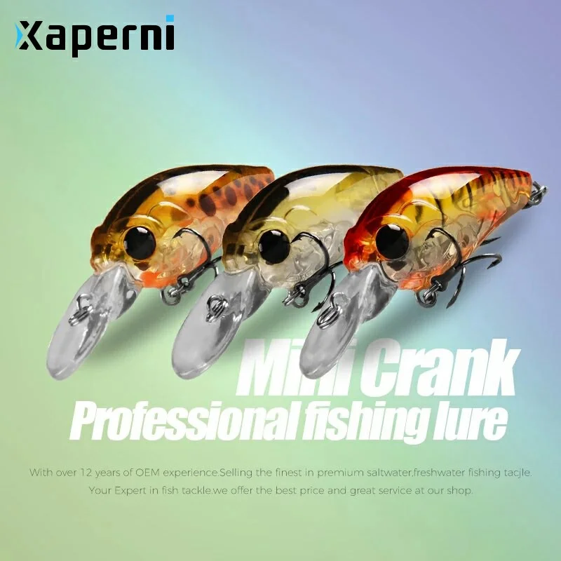 Xaperni 3pcs Best price A+ fishing lures mini minnow crank 35mm 3.5g 3.7g dive 1.5m 2.0m fishing tackle hard bait