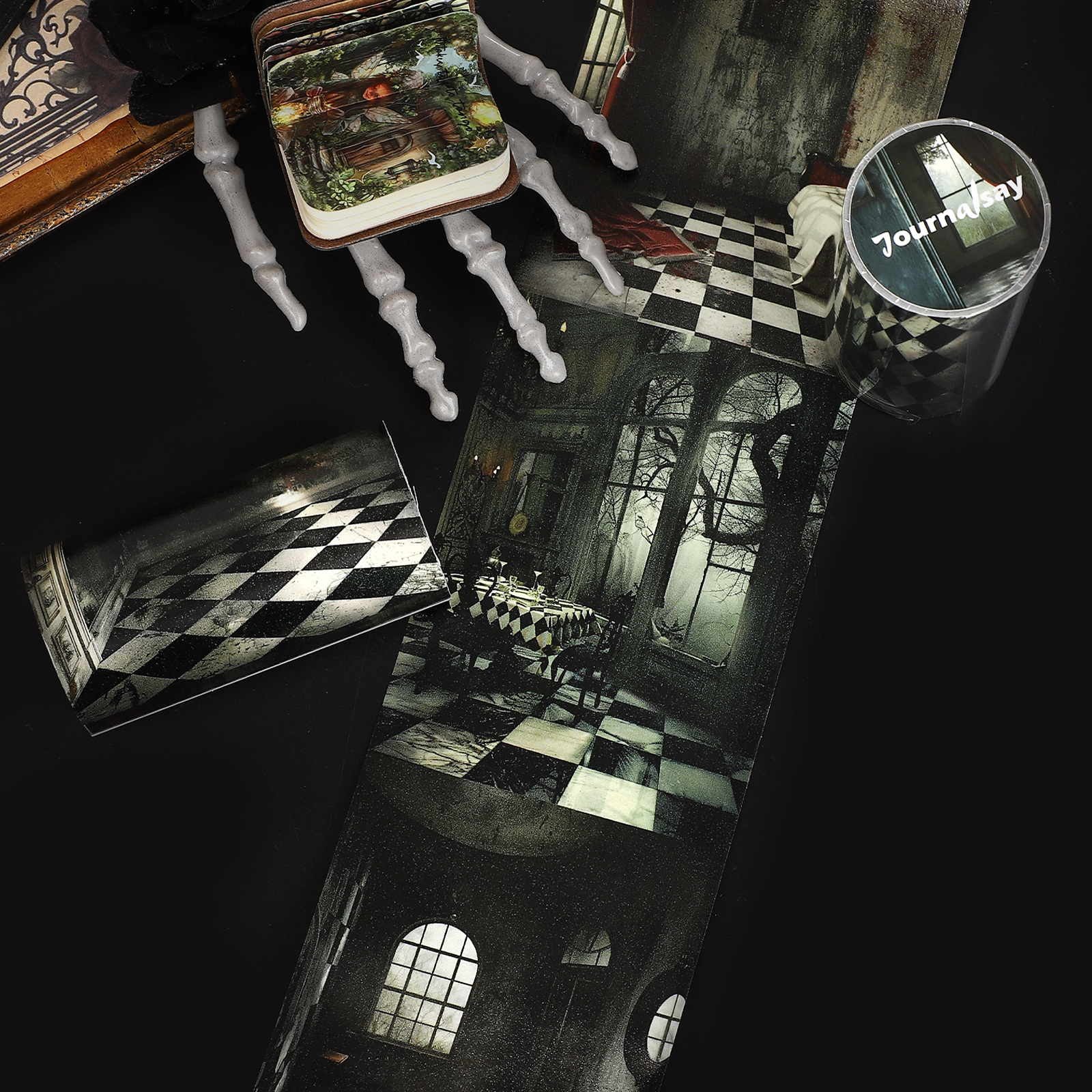 와시 테이프 - 80mm*204cm 빈티지 다크 으스스한 방