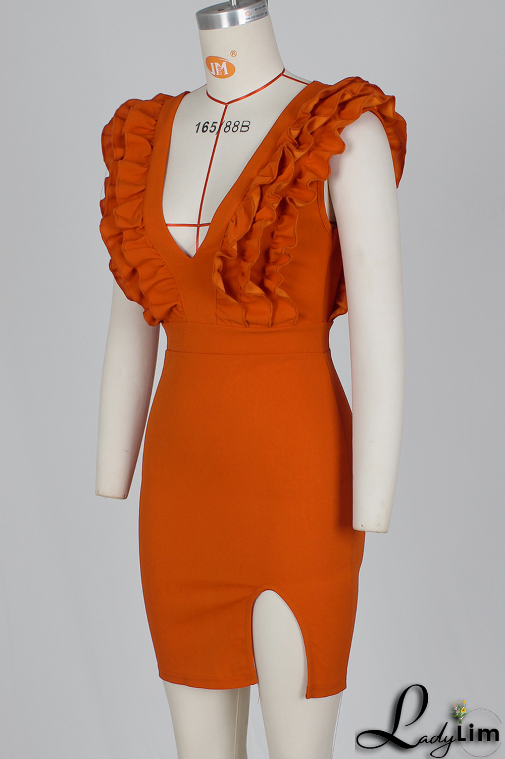 Blue Sexy Solid Stringy Selvedge V Neck Irregular Dress Dresses