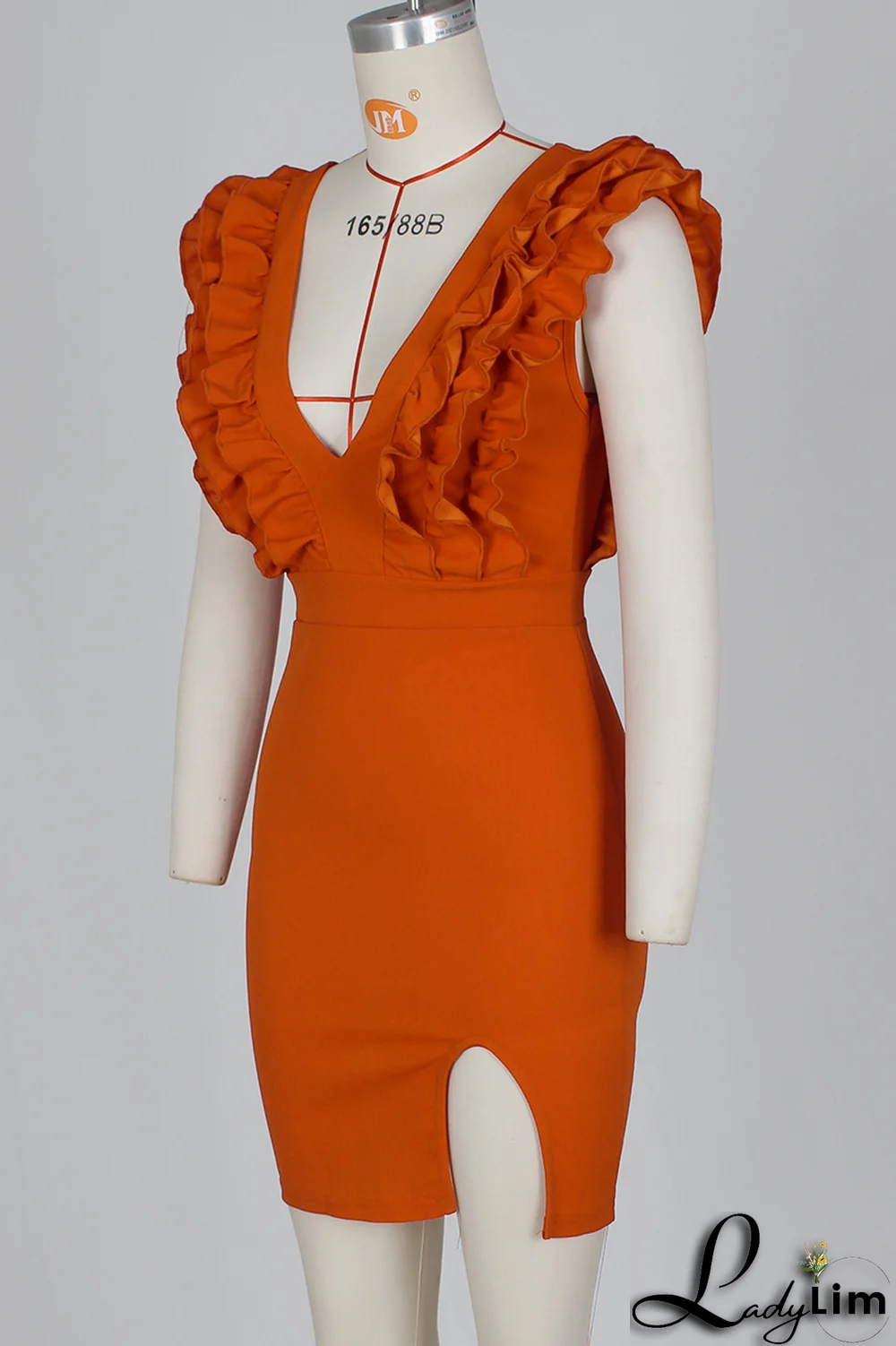 Blue Sexy Solid Stringy Selvedge V Neck Irregular Dress Dresses