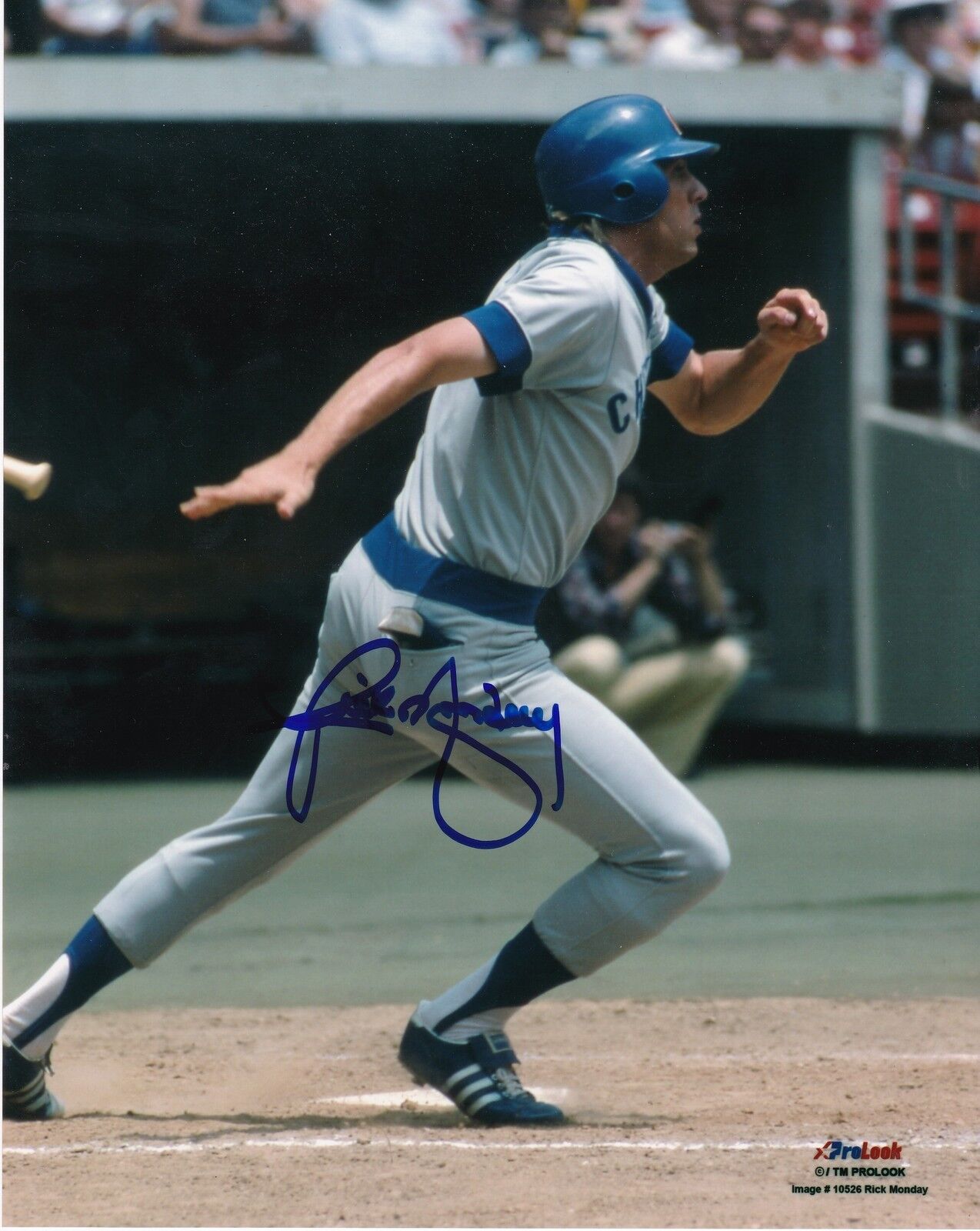 RICK MONDAY CHICAGO CUBS ACTION SIGNED 8x10