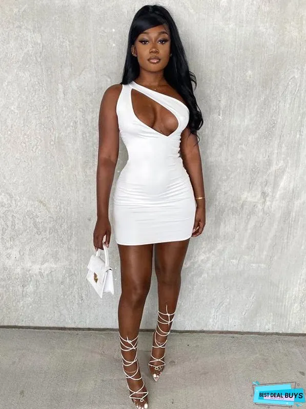 Black half-shoulder dress