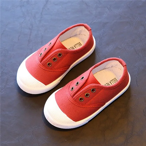 New Spring Summer Kids Shoes For Boys Girls Insole 13.5-18CM Candy Color Children Casual Canvas Sneakers Soft Fashion Sneakers