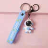 10PCS Soft Pink Blue Space Travel Astronaut Creative Cartoon Keychain Kids Couples School Bag Pendant Gift 