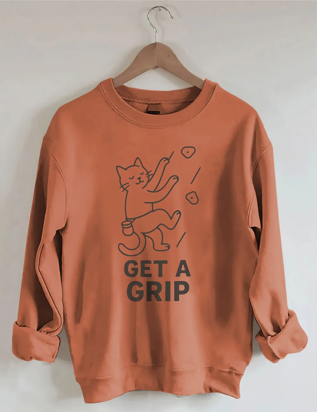 Funny Cat Get a Grip Sweatshirt