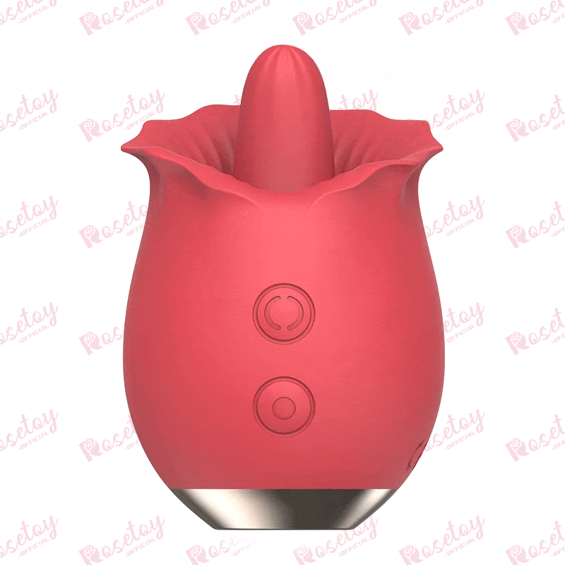 Powerful Rose Toy Vibrator With Tongue Licking Oral Nipple Clit Clitoris Stimulator - Rose Toy