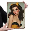 Pin up girl - Panneaux en &eacute;tain m&eacute;tallique(20*30cm/30*40cm)