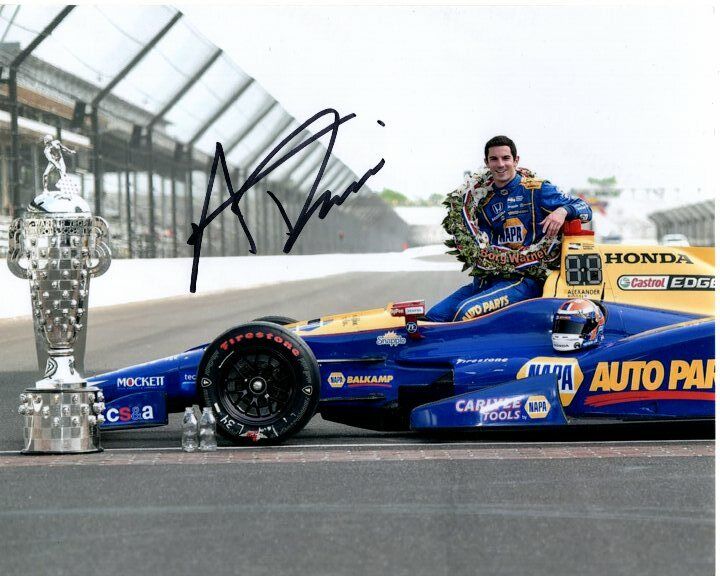 ALEXANDER ROSSI signed INDY 500 BRICKYARD BORG-WARNER TROPHY 8x10 Photo Poster painting