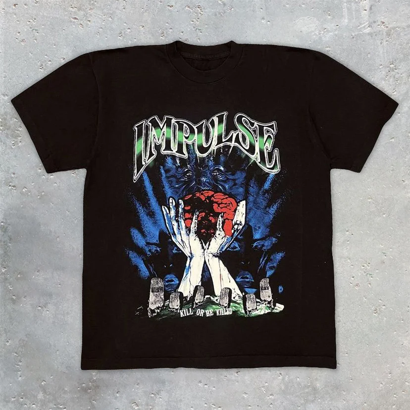 Street style loose round neck men's T-shirt