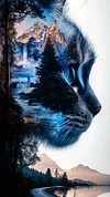 Luxury AB Velvet Diamond Painting Kit - Forest Cat