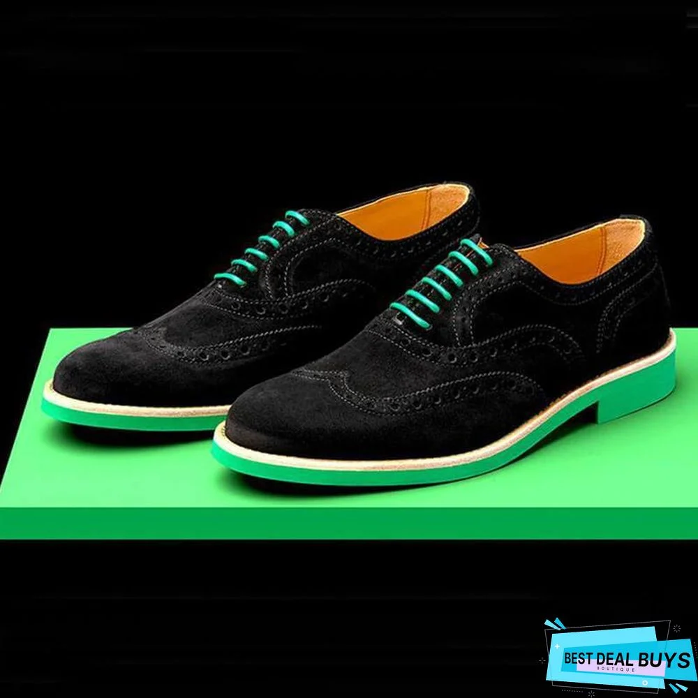 Men's Fashion Brogue Carved Suede Shoes