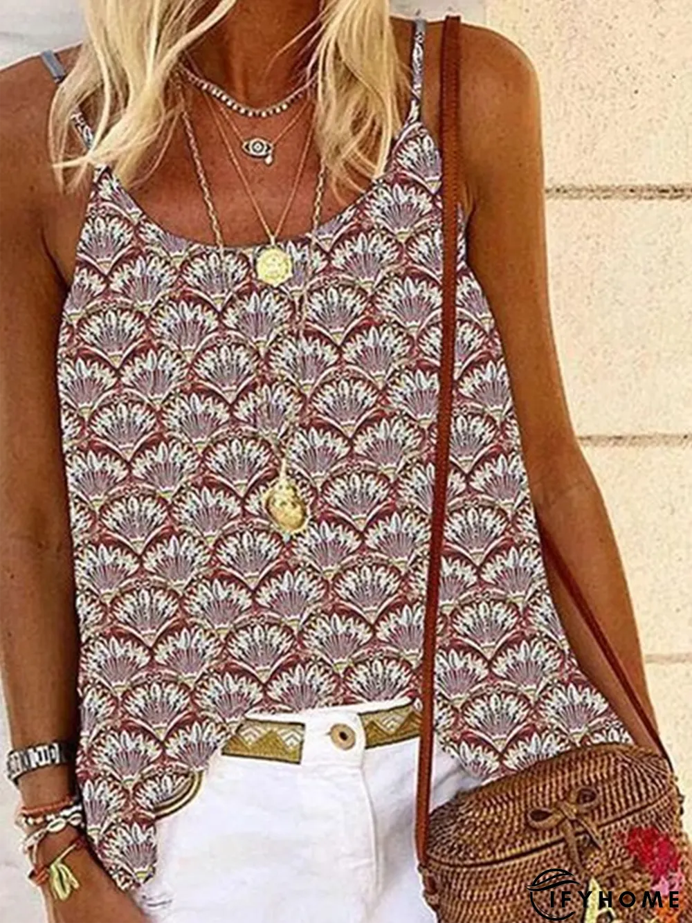 Sleeveless Printed T-shirt | IFYHOME