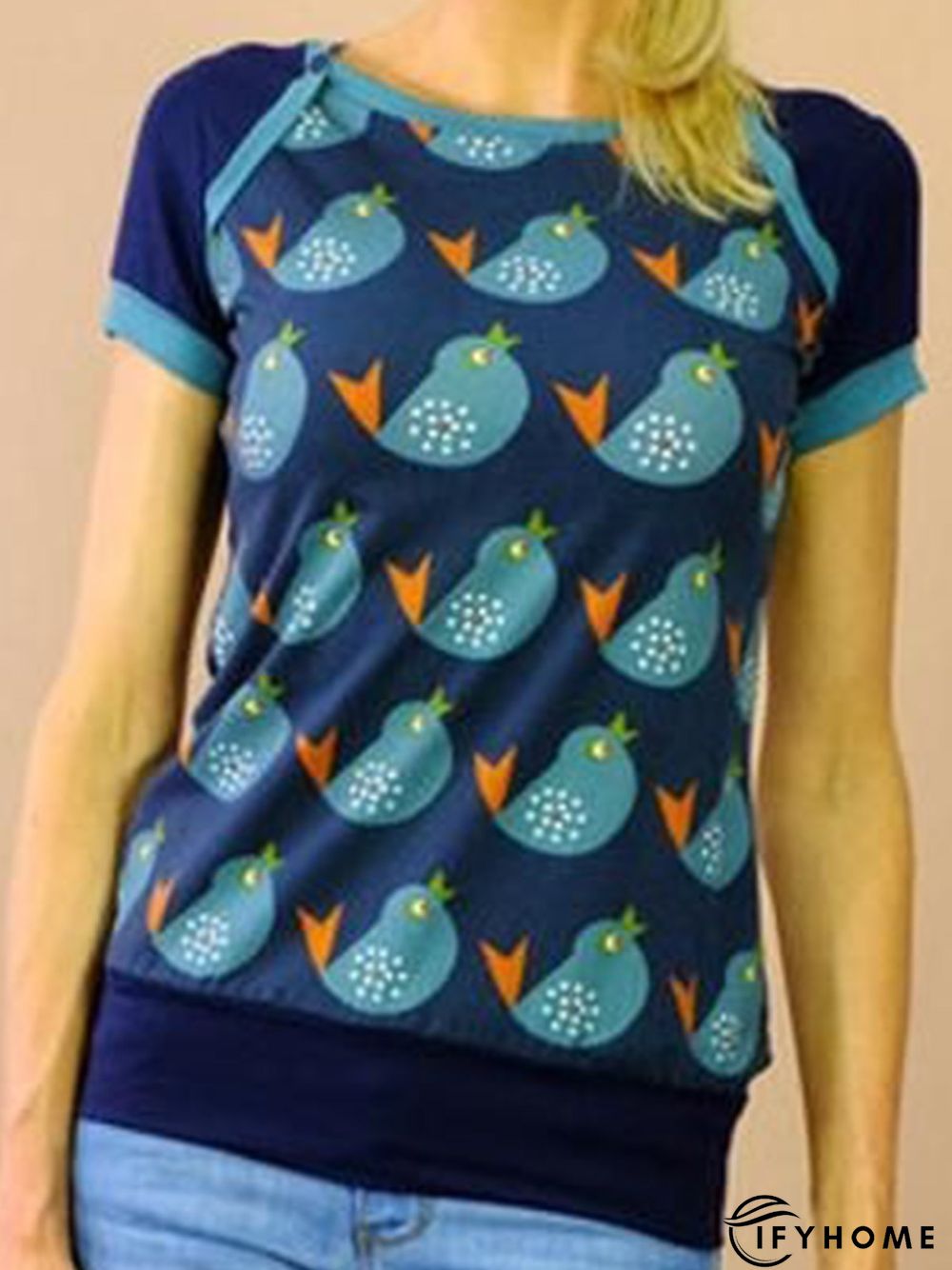 Statement Vintage Printed Short Sleeve Plus Size Casual Tops | IFYHOME