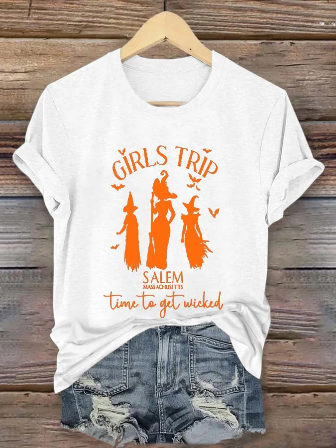 Women's Salem Girls Trip Hocus Pocus  Halloween Casual Tee