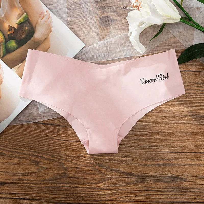 Women Ice Silk Underwear Sexy Solid Color Panties Fashion Seamless Comfort Briefs Low Waist Seamless Underpants Female Lingerie