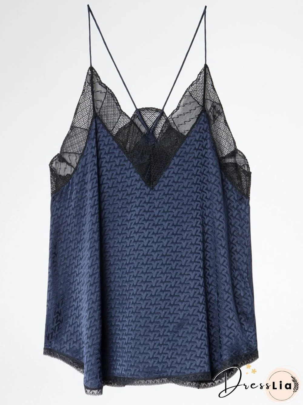 Silk Women New Style Romantic Neckline Exquisite Lace Stitching Letter Printing Girls Camis Vest