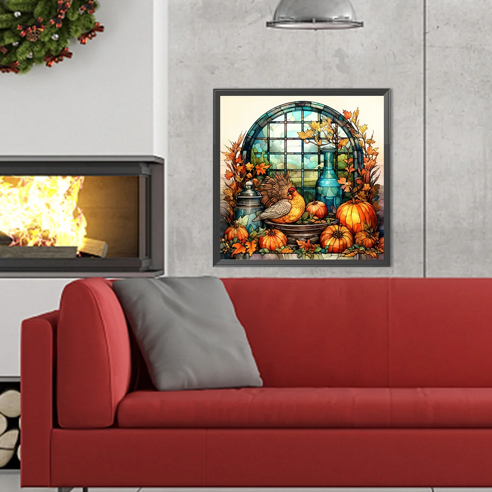 Diamond Painting - Full Round Drill - Pumpkin Turkey(Canvas|40*40cm)