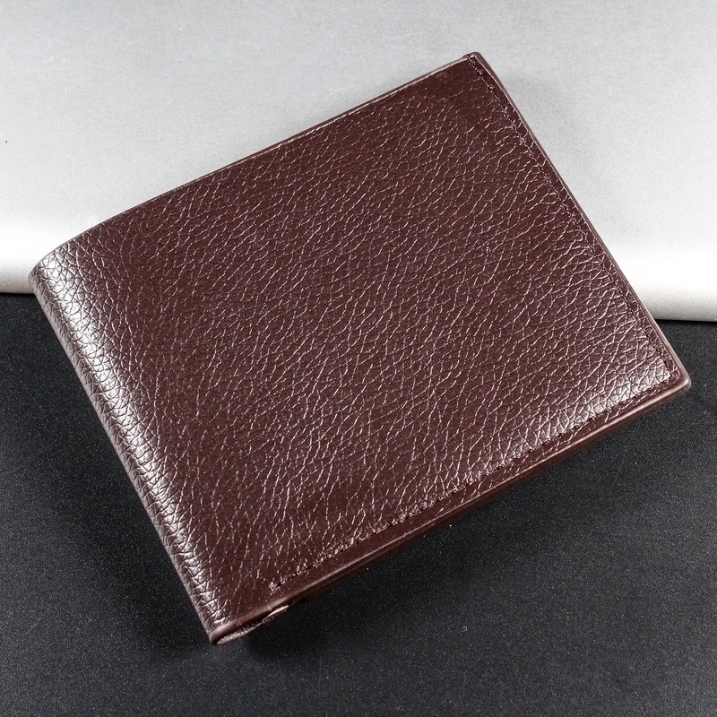 Men’s Solid Color Pu Leather Zipper Small Wallets