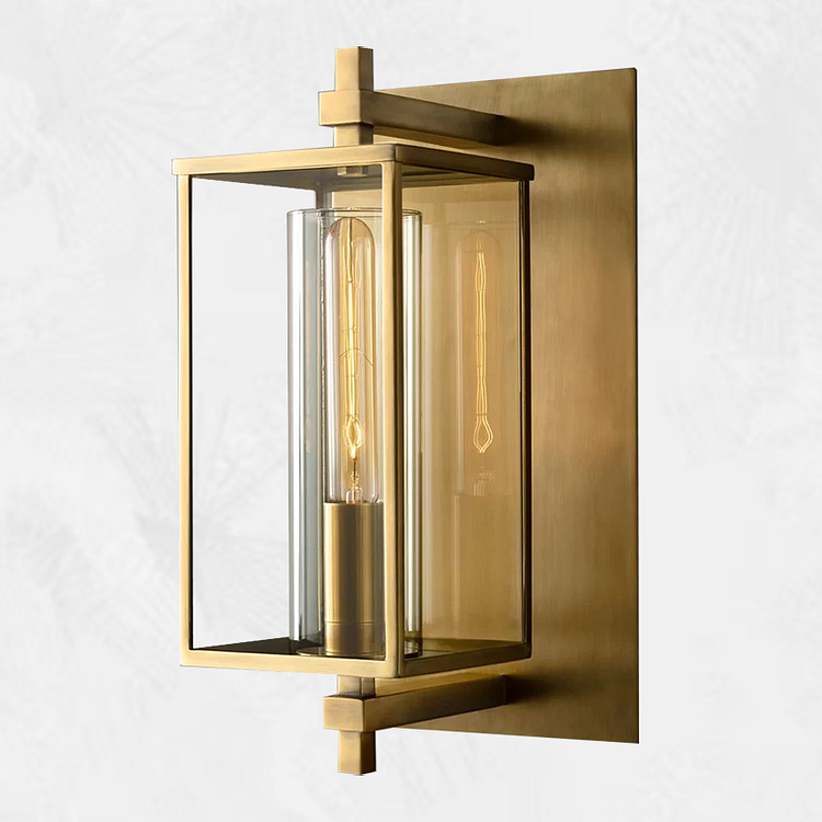 Modern Luxury Dejavu Square Brushed Brass Wall Light For Hotel Home