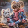 Diamond Painting-DIY Crystal Rhinestone Pet and Girl