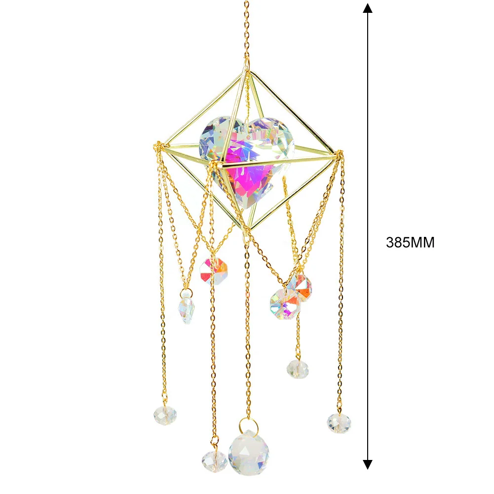 Crystal  Love Heart Hanging Metal Pendant Home Garden Car Decor