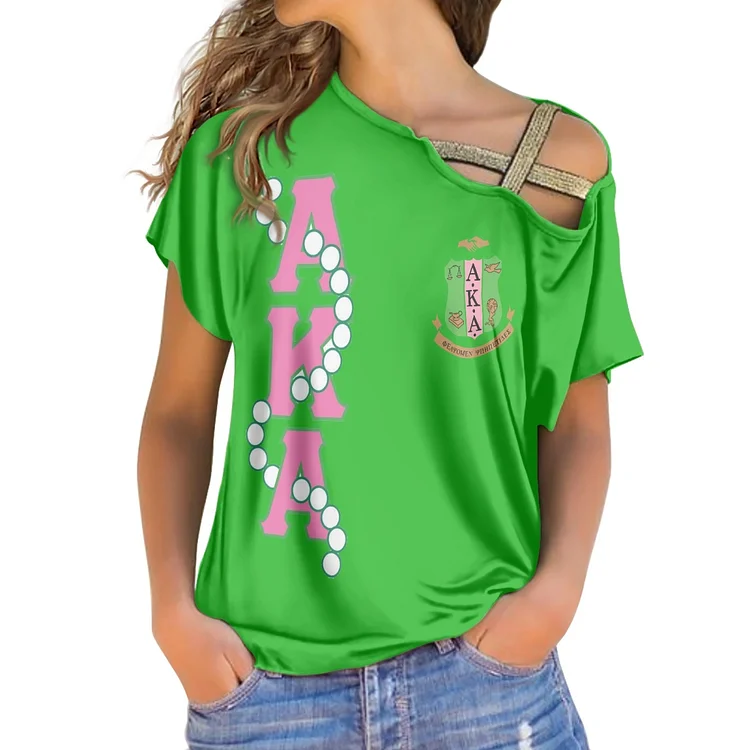 New sequined cross belt women's top