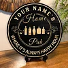 Home Bar Customized Tin Painting / Wooden Painting (Round 12*12 inches)