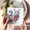 6pcs Diamond Painting White Cat Greeting Card Kits with Envelopes for Family Friend Gifts