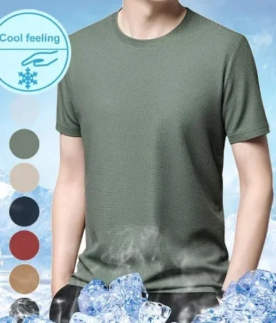 Waffle woven ice silk breathable T-shirt