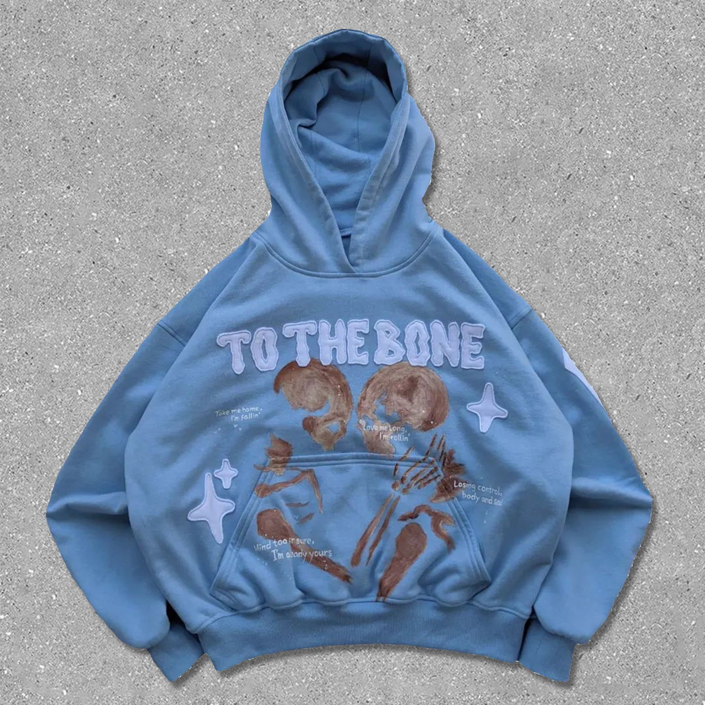 to the bone print hoodie