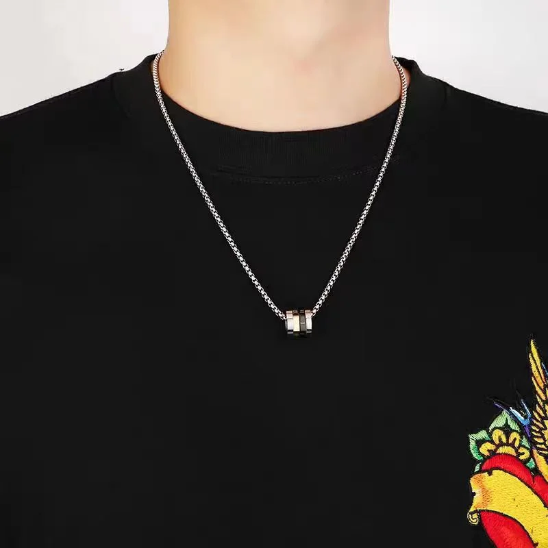 Unisex 23 Inch Titanium Steel Versatile Roman Numeral Necklace