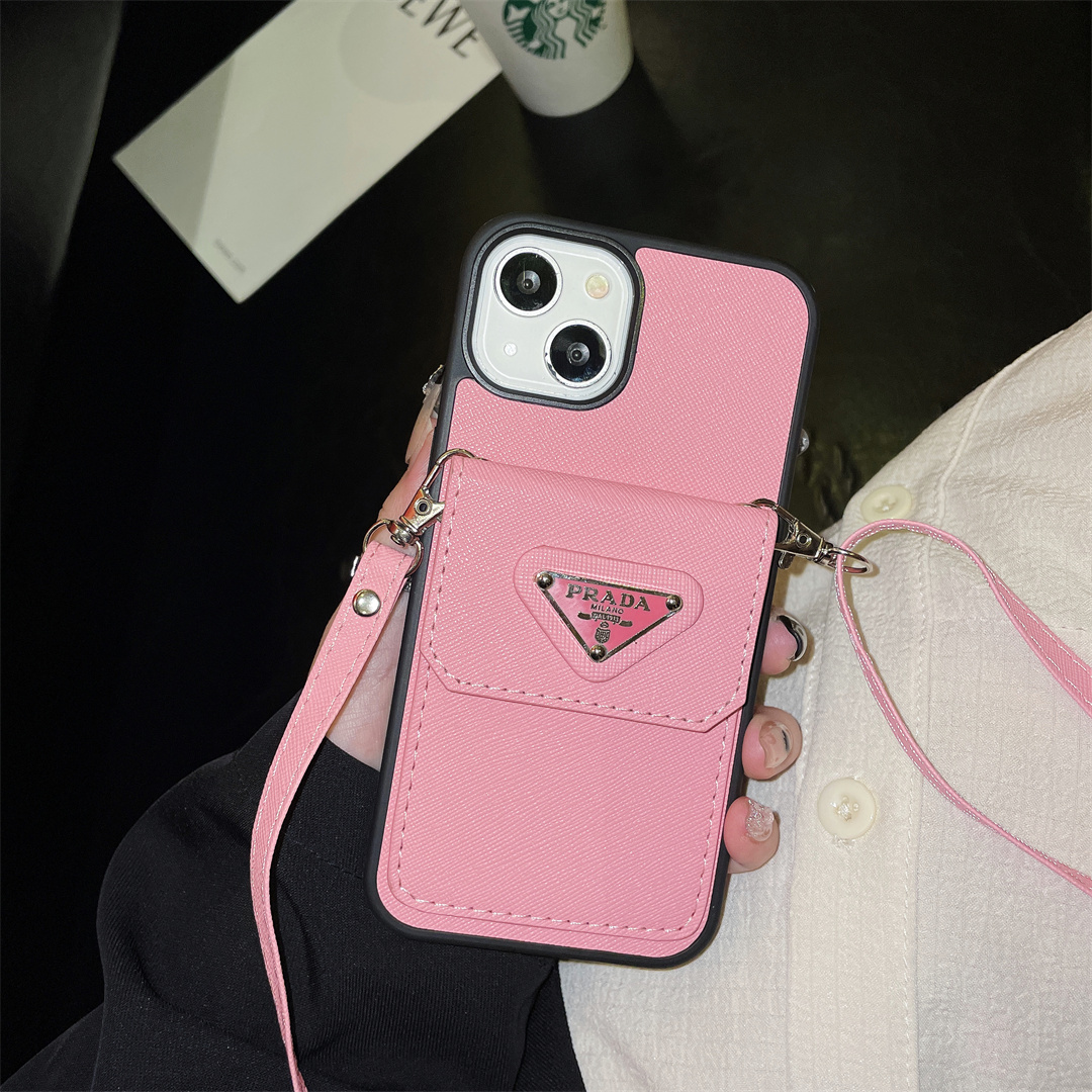 Prada new fashion apple iPhone cardholder 15 14plsu13promax 12 11pro cases 