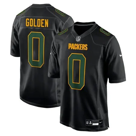 Men's Green Bay Packers #0 Matthew Golden  Carbon Black Fashion Game Jersey