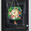 (US Only)2D Flat DIY Jungle Parrots 5D Diamond Clock Pendant Art Craft for Living Room