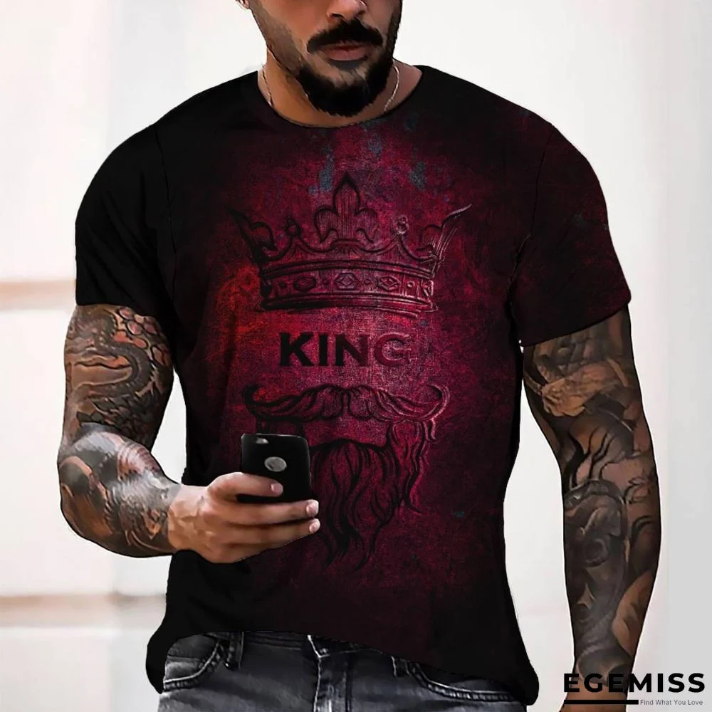 3D Digital Printing Letters Casual Loose Short Sleeve T-shirt | EGEMISS