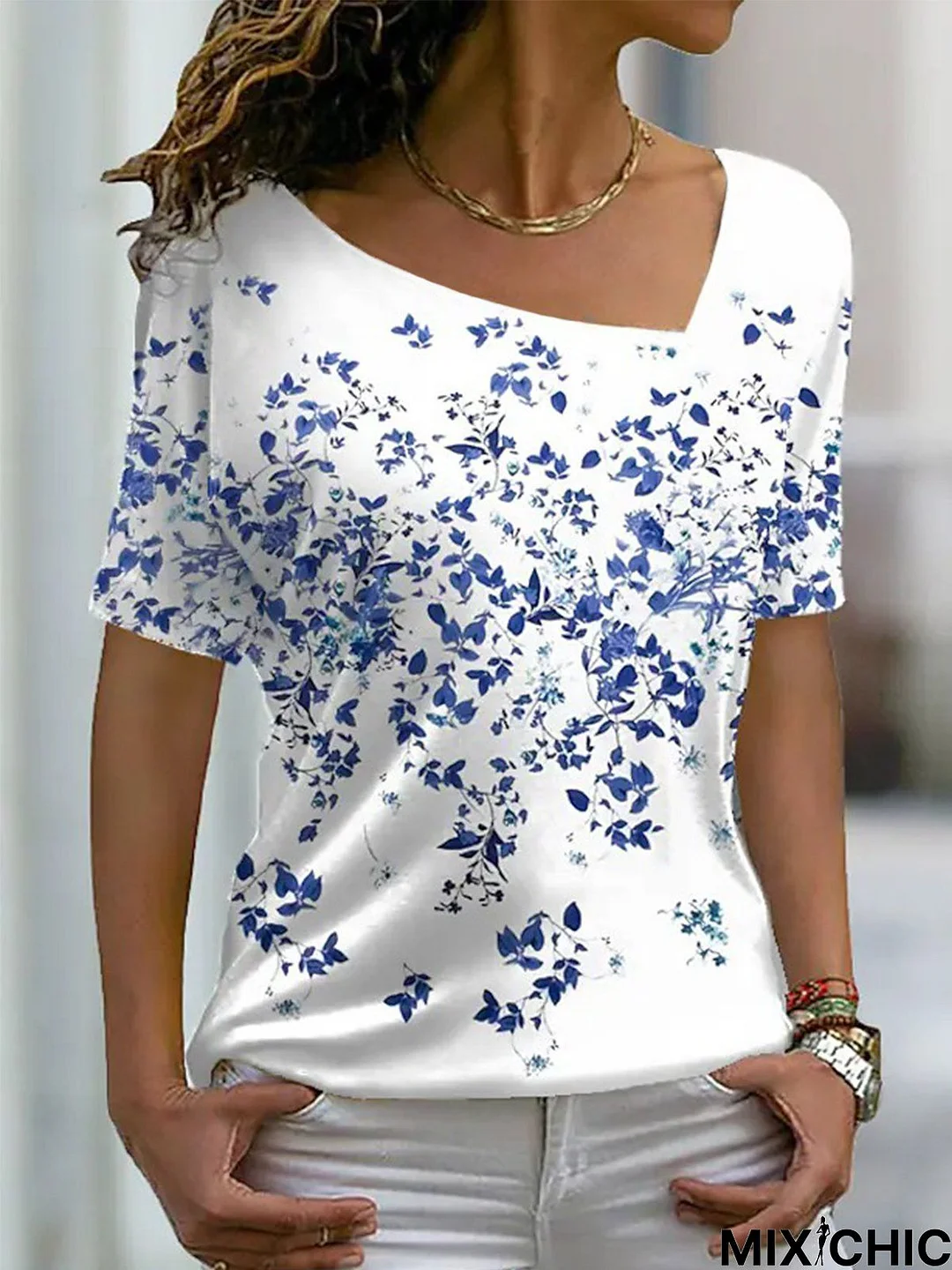 V Neck Casual Short Sleeve T-Shirt